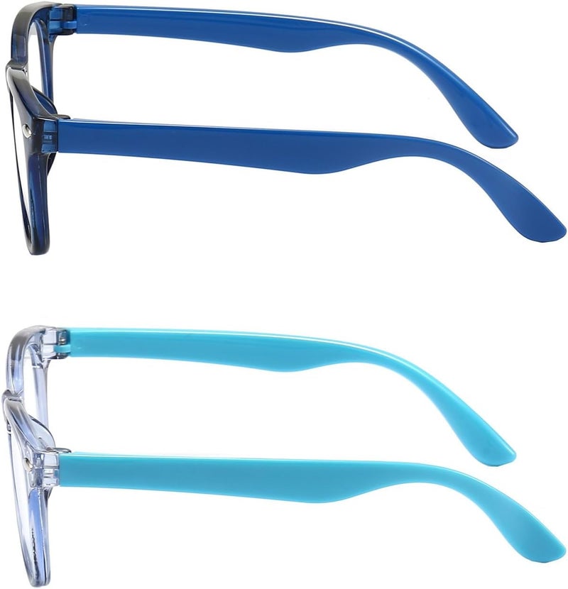 FANNYGO Store 2 Pack kids Blue Light Blocking Glasses For Girls And Boys Computer Blue Light Blocking Glasses For Age 3-11 (Dark blue + Light blue) - Image 4